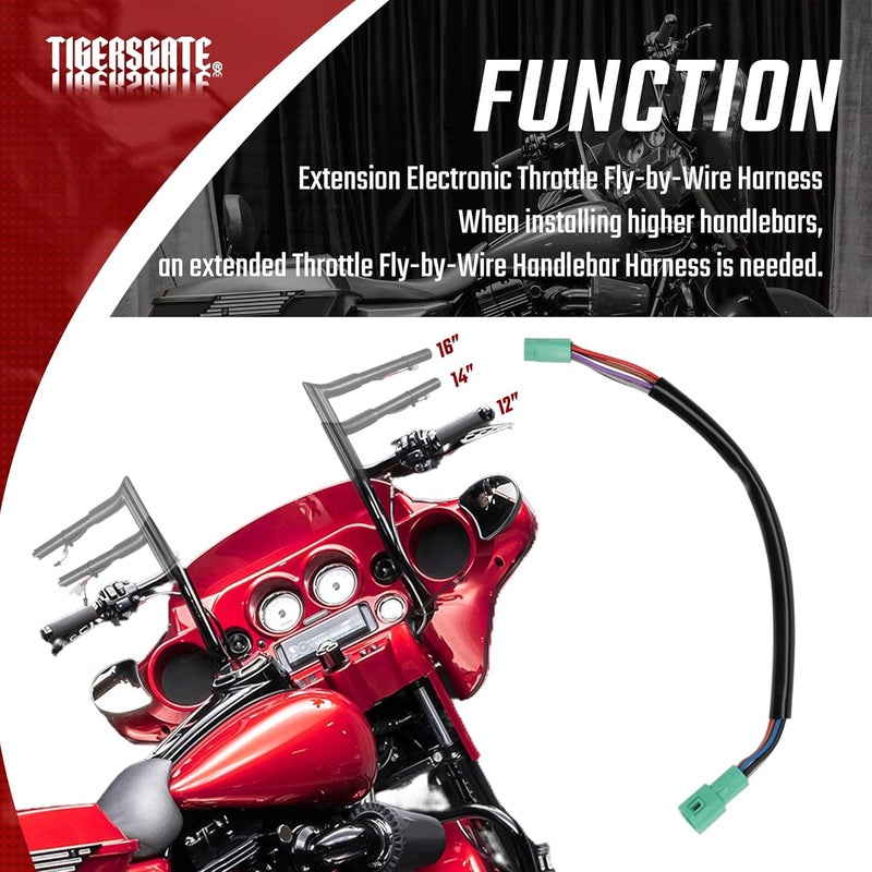 TIGERSGATE 10 Inches Electronic Throttle Fly by Wire Handlebar Harness TBW for 2008-2015 Harley Touring - Image 4
